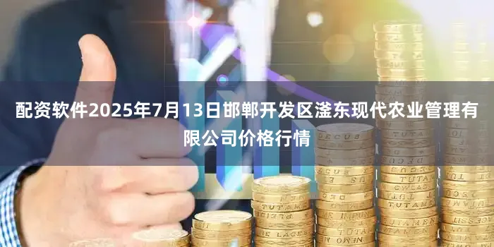 配资软件2025年7月13日邯郸开发区滏东现代农业管理有限公司价格行情